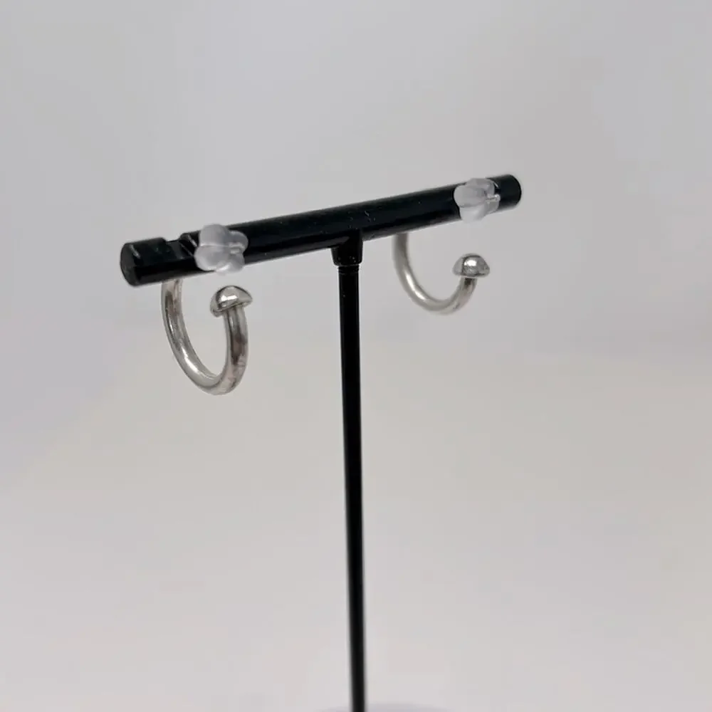 Open Hoop Silver Earrings Size 1/2 Inch